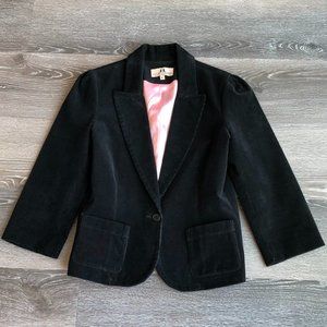 Juicy Couture - Black Corduroy Blazer with Puff Sleeves - Size Large - EUC